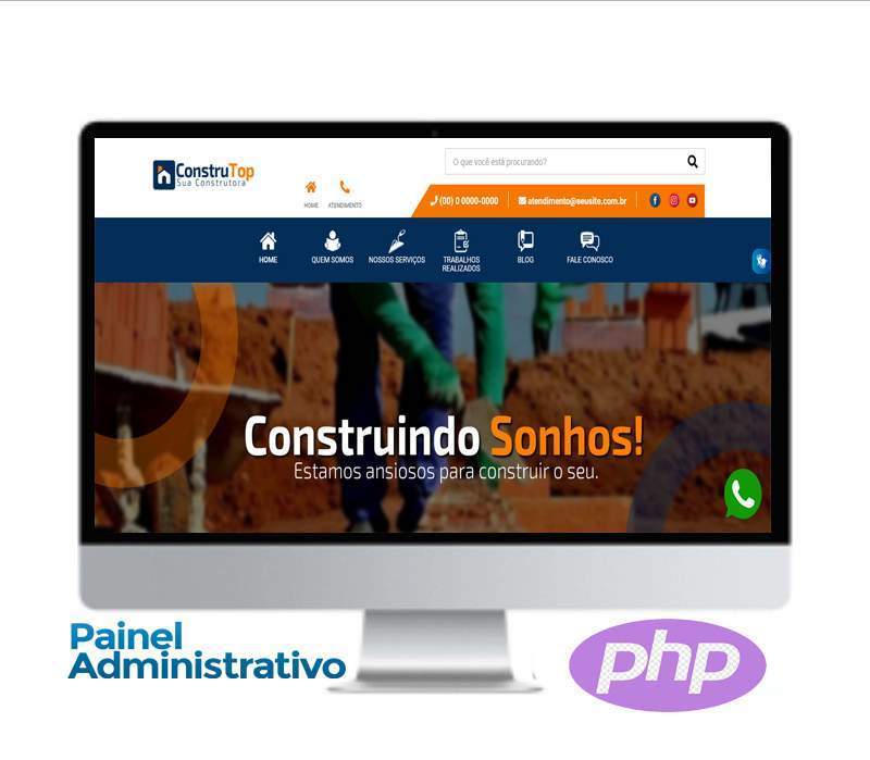 Site Para construtoras em PHP com painel admin -COD-1219
