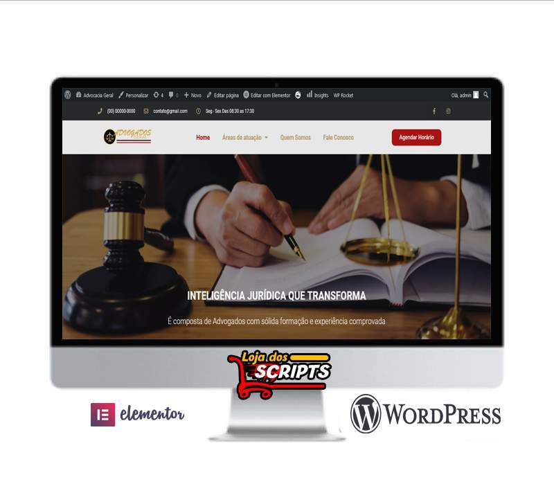 Site Completo Para Advogados Elementor + Wordpress- COD-7559